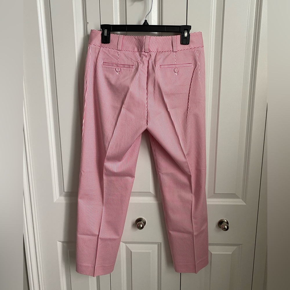 Talbots Signature Pink Striped Ankle Pants Size 4 - Picture 3 of 7